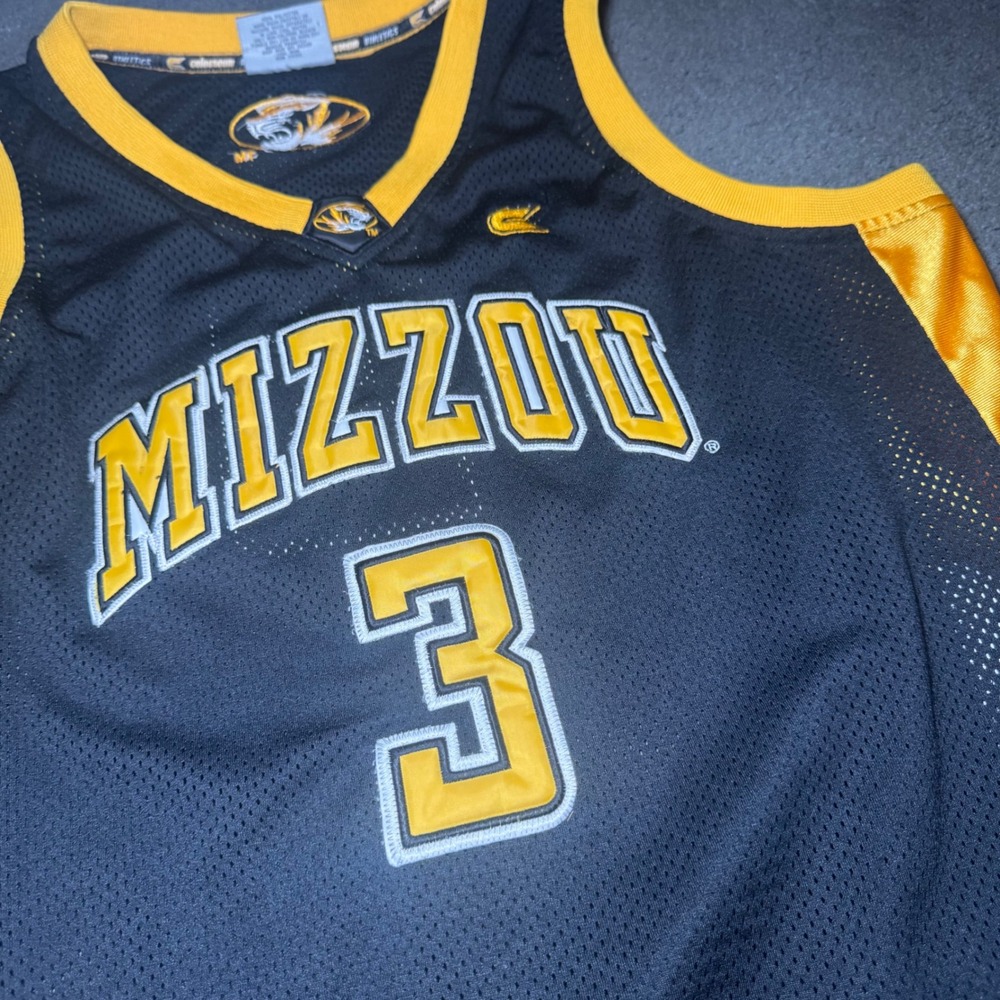 Colosseum Mizzou Tigers Basketball Jersey Mens XL Black Gold Missouri 3 Mesh - Picture 2 of 8